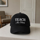 Custom Teacher Life Embroidered Hat, Personalized Educator Baseball Cap