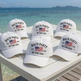 Patriotic Bride Squad Embroidered Hats, American Flag Bachelorette Party Baseball Caps