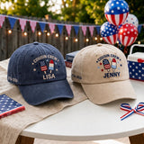 Personalized Cousin Crew Embroidered Hat, Family Matching Patriotic Baseball Cap