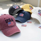 Vintage USA Flag Embroidered Hat, Classic American Patriotic Baseball Cap, Summer Holiday Gift