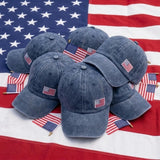 American Flag Embroidered Dad Hat, Red White Blue Baseball Cap, Patriotic Veteran Appreciation Gift