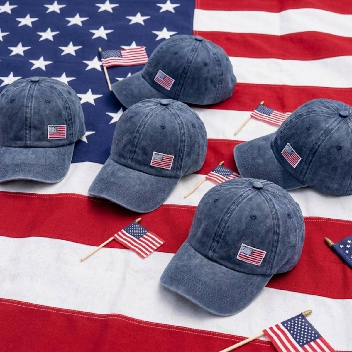 American Flag Embroidered Dad Hat, Red White Blue Baseball Cap, Patriotic Veteran Appreciation Gift