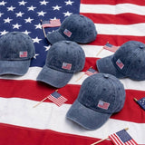 American Flag Embroidered Dad Hat, Red White Blue Baseball Cap, Patriotic Veteran Appreciation Gift