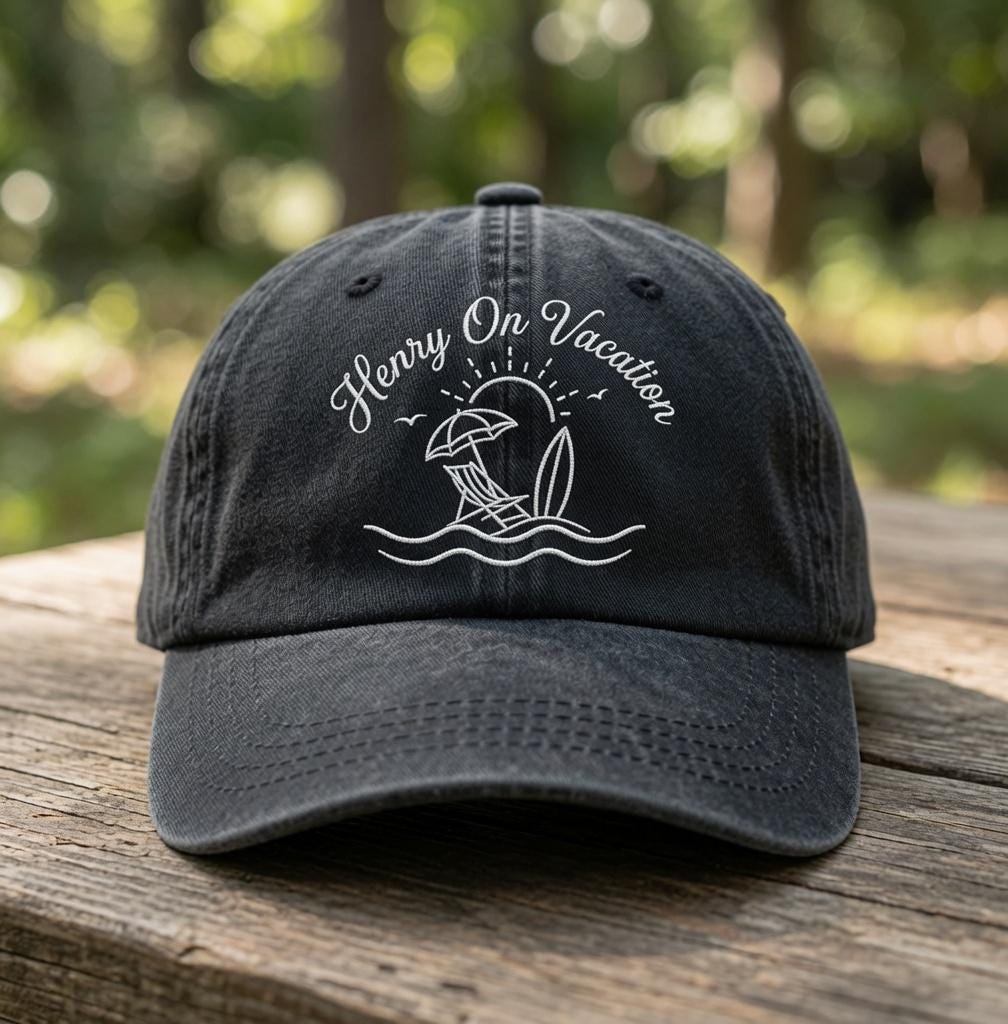Custom Honey On Vacation Hat, Embroidered Beach Baseball Cap, Matching Summer Family Hats, Girls Trip Gifts, Beach Vacation Favors, For Her