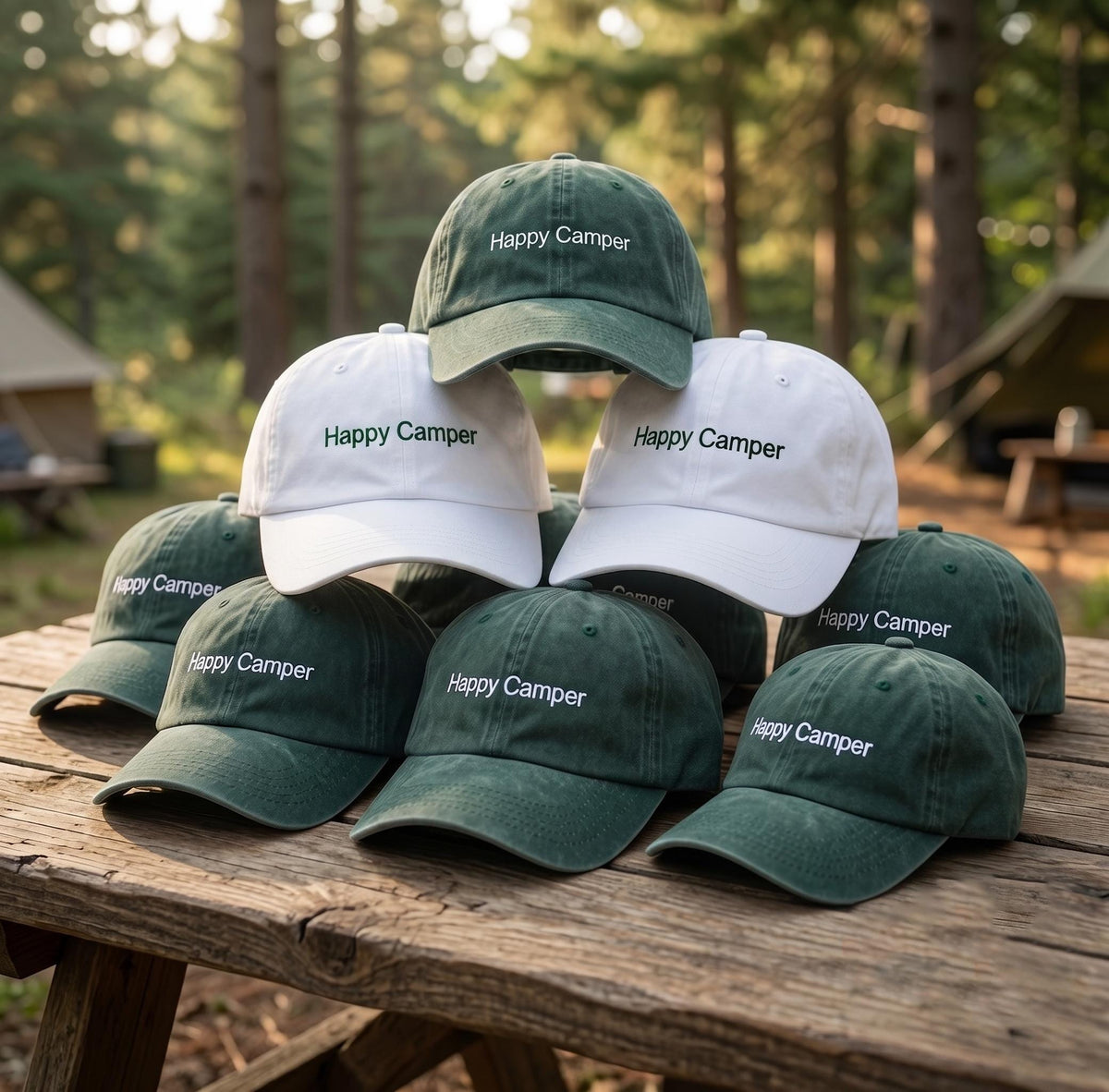 Custom Happy Camper Hat, Embroidered Camping Baseball Cap, Matching Family Camp Hats, Nature Lover Gift, Outdoor Adventure Gift, For Her