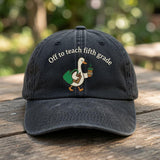 5th Grade Teacher Duck Embroidered Hat, Cute Back to School Baseball Cap, Fifth Grade Gift