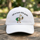 5th Grade Teacher Duck Embroidered Hat, Cute Back to School Baseball Cap, Fifth Grade Gift