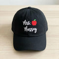 Personalized Apple Teacher Embroidered Hat, Custom Name Baseball Cap, Teacher Appreciation Gift
