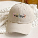 Custom Teacher Name Embroidered Hat, Personalized Cotton Baseball Cap, Back to School Gift