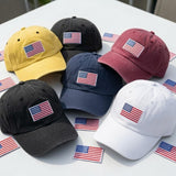 American Flag Embroidered Hat, Patriotic USA Baseball Cap for Men Women, 4th of July Dad Hat, Vintage Washed Cotton United States Caps