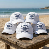 Custom Girls Trip Hat, Embroidered Seashell Dad Cap, Personalized Bachelorette Party Gift, Vintage Washed Denim Beach Baseball Hat, Club