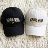 Custom Embroidered Washed Cotton Baseball Cap, Varsity Style Personalized Hat