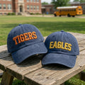 Custom 3D Puff Embroidered Washed Cotton Baseball Cap, Personalized Varsity Name Hat