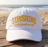 Custom Beach Hat, Personalized Summer Vibes Dad Cap, Embroidered Sunshine Sun Hat, Salty But Cute Washed Cotton Hat, Girls Trip Ocean Gift