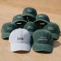 Custom Camp Bachelorette Embroidered Baseball Cap - Happy Camper Bridal Party Cotton Dad Hat