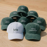 Custom Camp Bachelorette Embroidered Baseball Cap - Happy Camper Bridal Party Cotton Dad Hat