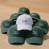 Custom Camp Bachelorette Embroidered Baseball Cap - Happy Camper Bridal Party Cotton Dad Hat