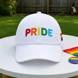 Custom Rainbow Embroidered Hat, Colorful Pride Baseball Cap, Equality Gift