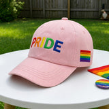 Custom Rainbow Embroidered Hat, Colorful Pride Baseball Cap, Equality Gift