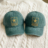 Custom Embroidered Army Family Washed Cotton Cap, Personalized Dad Military Hat