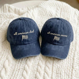 Personalized American Flag Embroidered Hat, Custom Patriotic Cotton Baseball Cap, July 4th Gift