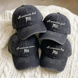 Personalized American Flag Embroidered Hat, Custom Patriotic Cotton Baseball Cap, July 4th Gift