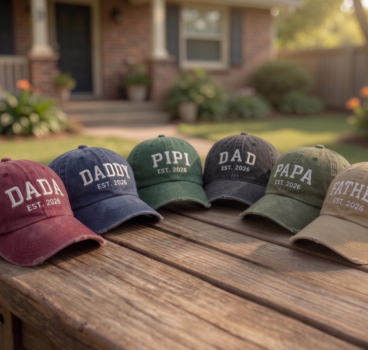 Custom Est Year Dad Hat, Personalized Daddy Cap, New Dad Gift 2026, Embroidered Father's Day Hat, Custom Dada Papa Hat, Vintage Baseball Cap