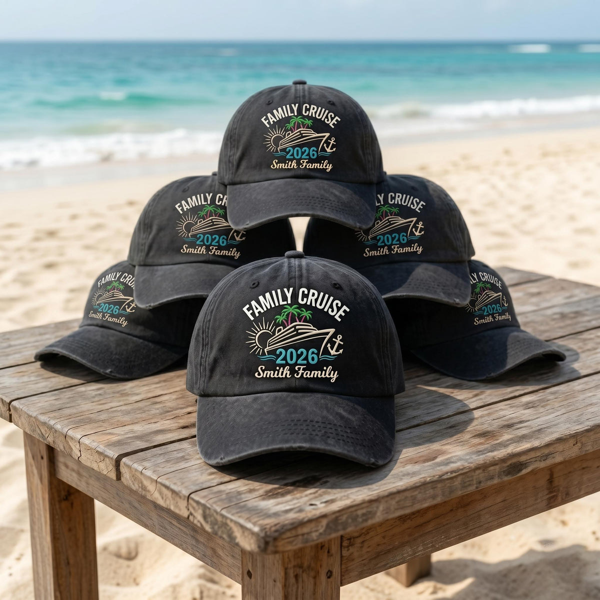Custom Family Cruise 2026 Hat, Personalized Last Name Cruise Dad Cap, Embroidered Washed Cotton Hat, Matching Family Vacation Gift