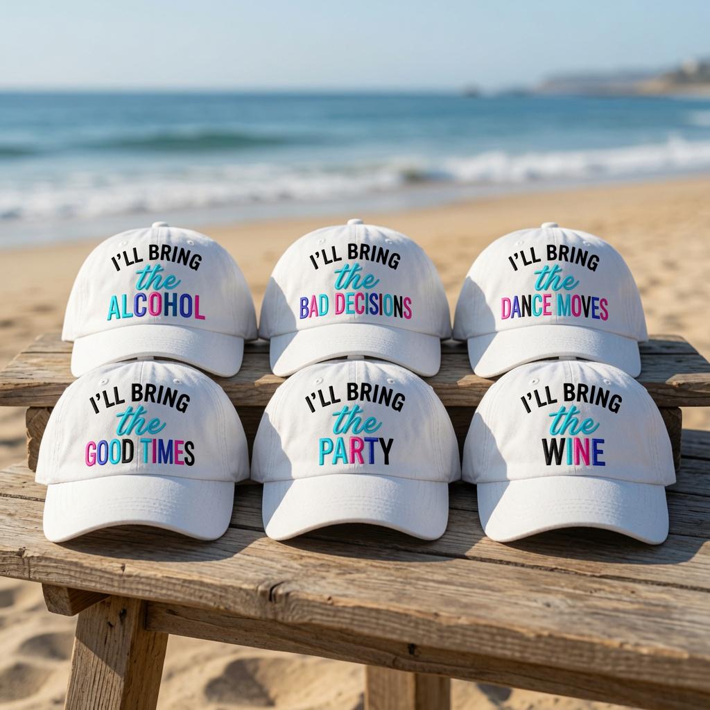 I'll Bring The Party Hat, Custom Bachelorette Dad Cap, Personalized Funny Slogan Sun Hat, Matching Girls Trip Gift, Birthday Group Vacation
