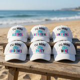 I'll Bring The Party Hat, Custom Bachelorette Dad Cap, Personalized Funny Slogan Sun Hat, Matching Girls Trip Gift, Birthday Group Vacation