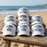 I'll Bring The Party Hat, Custom Bachelorette Dad Cap, Personalized Funny Slogan Sun Hat, Matching Girls Trip Gift, Birthday Group Vacation