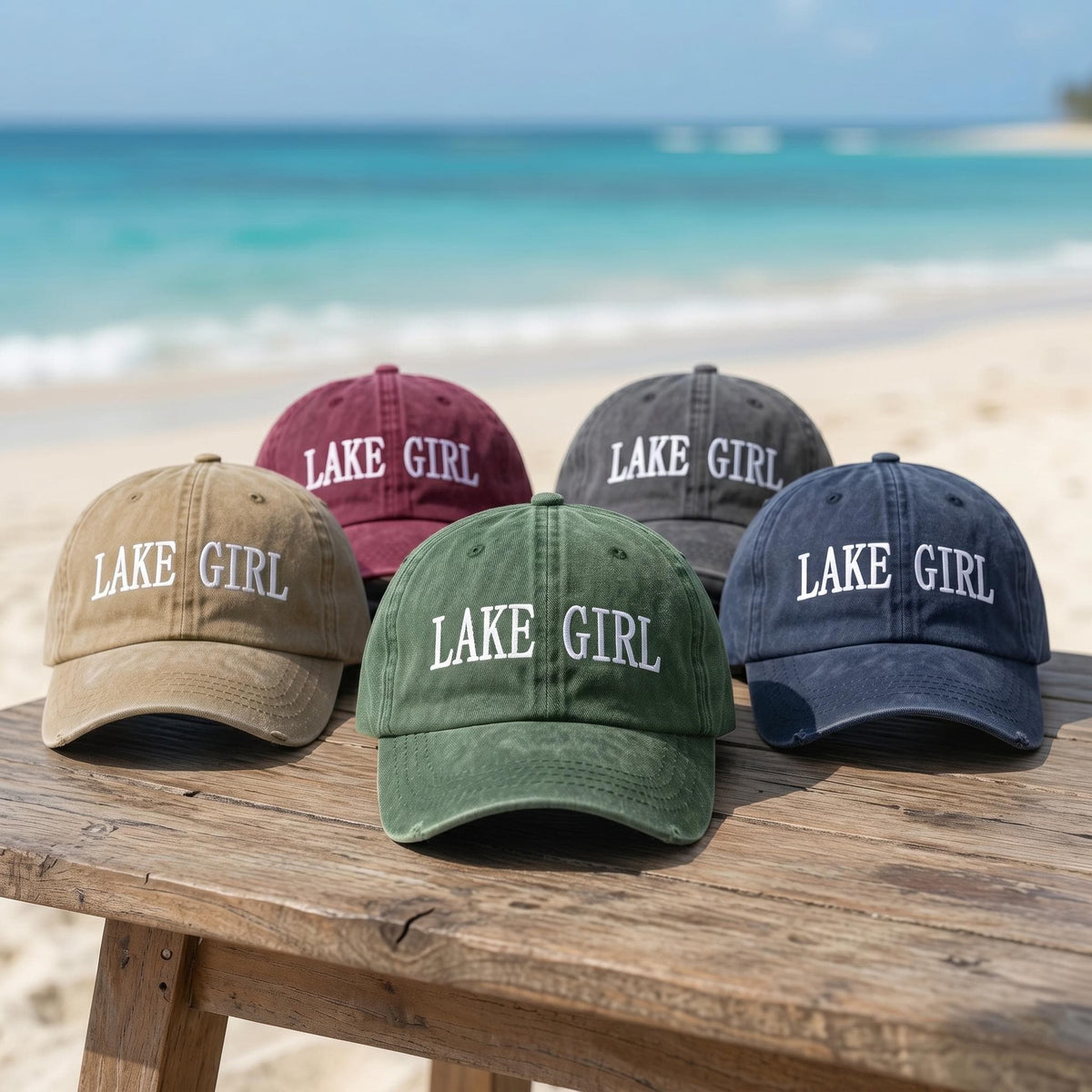 Lake Girl Custom Hat, Personalized Lake Life Dad Cap, Embroidered Washed Cotton Trucker Hat, Matching Girls Trip Gift, Beach Vacation