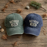 Retirement 2026 Embroidered Hat, Vintage Washed Cotton Baseball Cap, Retirement Gift for Men Women
