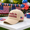 Personalized American Patriotic Embroidered Hat, USA Flag Patch Baseball Cap