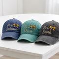 Personalized Teacher Pencil Bow Hat, Custom Name Embroidered Baseball Cap