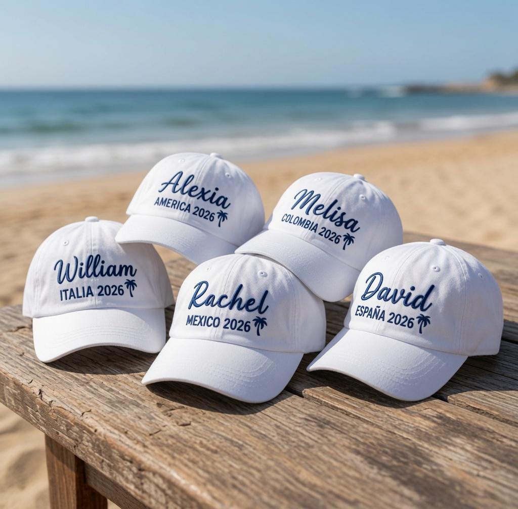 Custom Name Vacation Hat 2026 | Custom Destination Embroidered Dad Hat Men Women | Matching Group Trip Baseball Cap Family Beach Cruise Gift