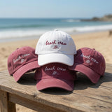 Custom Beach Crew Embroidered Dad Hat Matching Family Vacation Baseball Cap Men Women | Bachelorette Party Gifts Ocean Theme Group Trip Hat