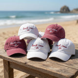 Custom Beach Crew Embroidered Dad Hat Matching Family Vacation Baseball Cap Men Women | Bachelorette Party Gifts Ocean Theme Group Trip Hat