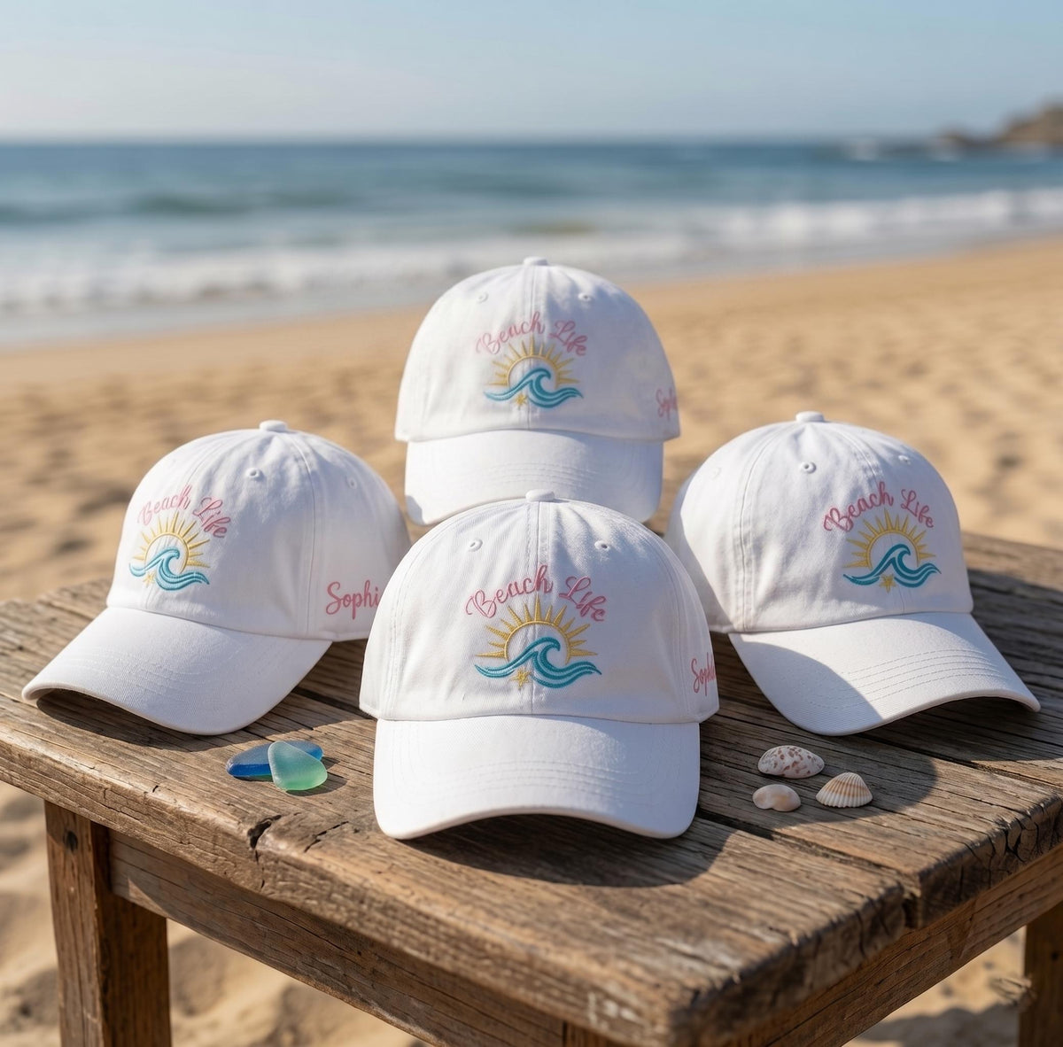 Custom Beach Life Hat | Embroidered Matching Family Vacation Baseball Cap Men Women | Cute Bachelorette Party Gift Summer Trip Cap