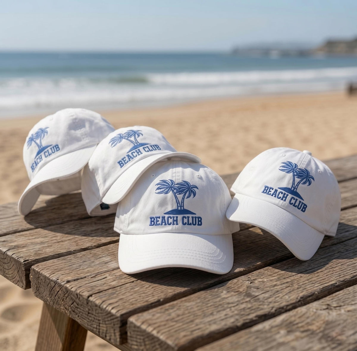 Custom Beach Club Embroidered Dad Hat | Matching Family Vacation Baseball Cap Men Women | Summer Cruise Group Trip Gift Palm Tree Ocean Hat