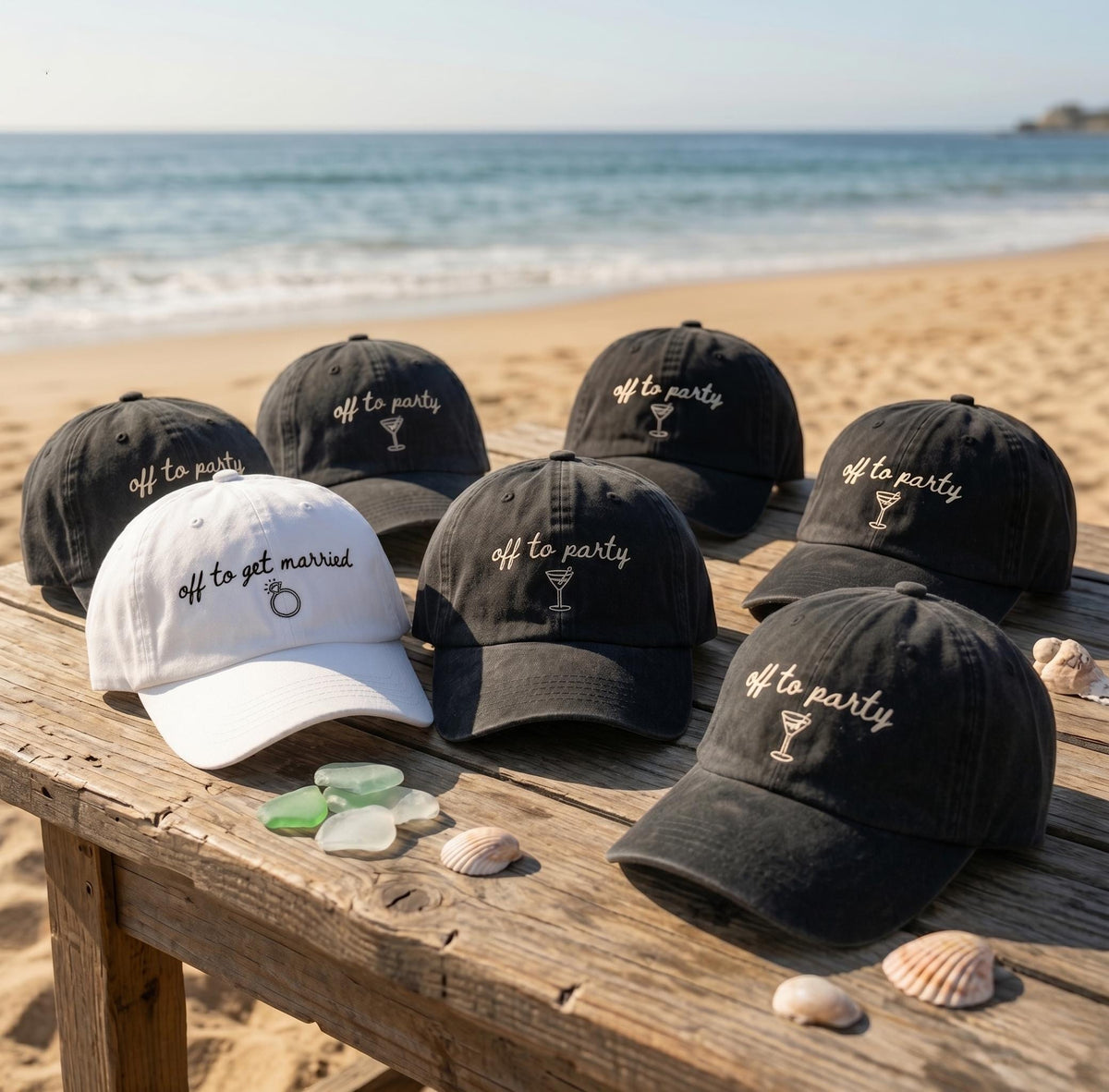 Custom Bachelorette Party Hat | Off To Get Married Bride Dad Hat | Matching Bridesmaid Gifts Baseball Cap Wedding Girls Beach Trip Gift