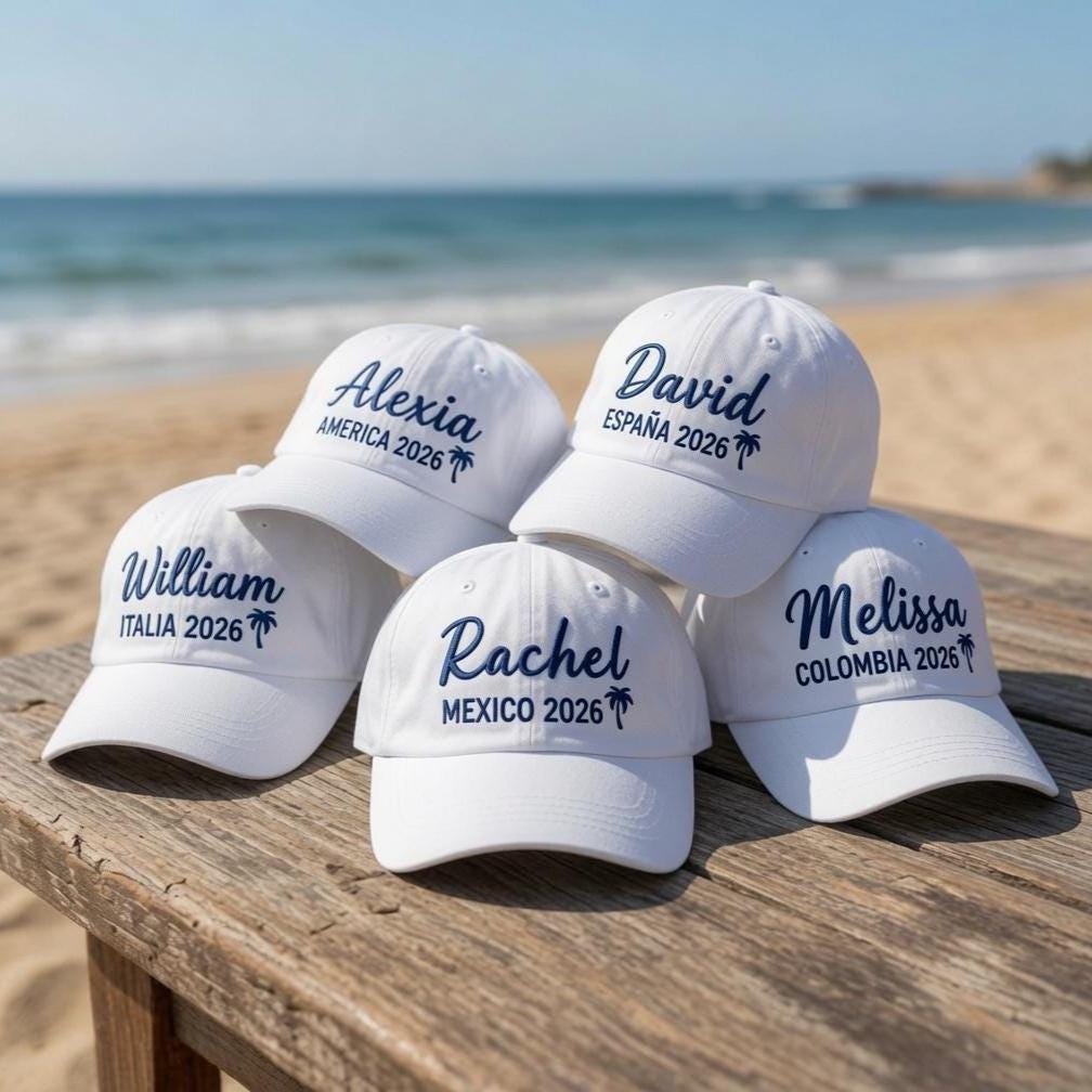 Custom Name Vacation Hat 2026 | Custom Destination Embroidered Dad Hat Men Women | Matching Group Trip Baseball Cap Family Beach Cruise Gift