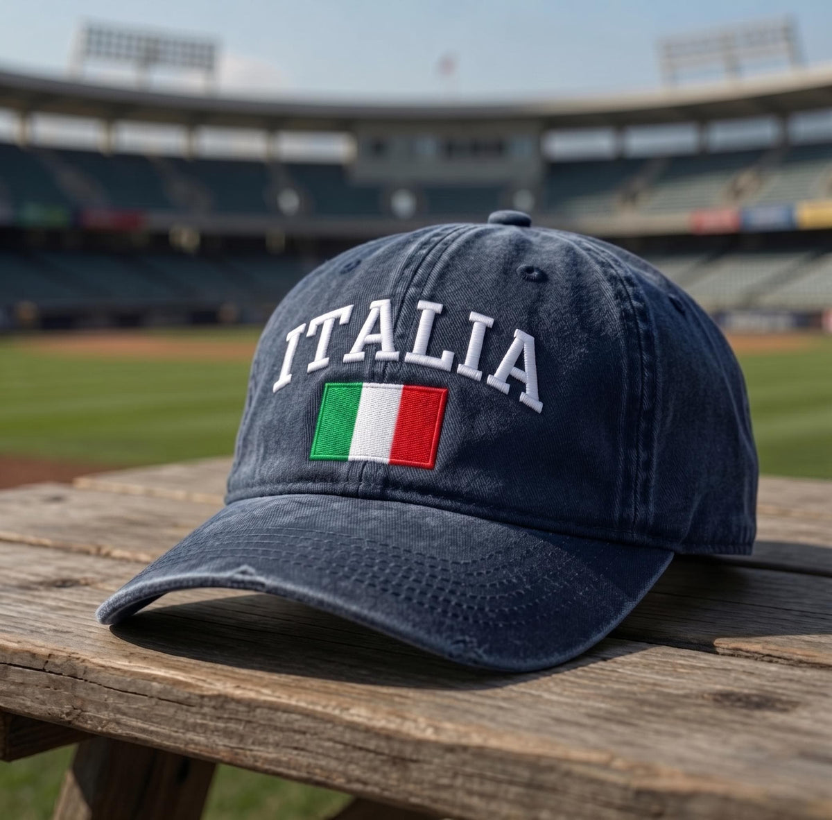 Italy Flag Embroidered Dad Hat, Italian National Flag Washed Cotton Baseball Cap, Travel Gift