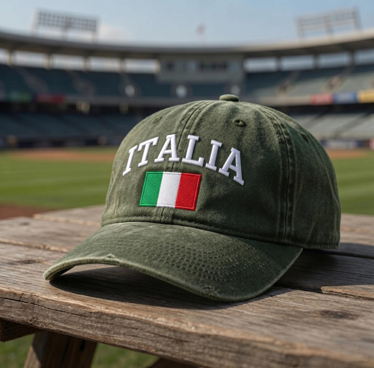 Italy Flag Embroidered Dad Hat, Italian National Flag Washed Cotton Baseball Cap, Travel Gift