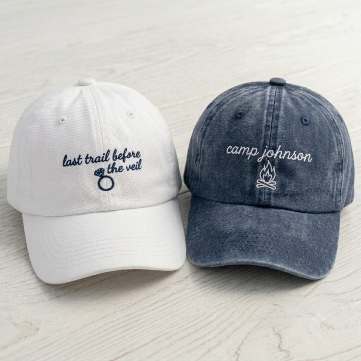 Personalized Mountain Bride Embroidered Hat, Custom Camp Bachelorette Baseball Cap, Girls Weekend Gift
