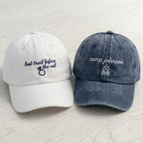 Personalized Mountain Bride Embroidered Hat, Custom Camp Bachelorette Baseball Cap, Girls Weekend Gift