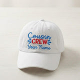 Custom Cousin Embroidered Hat, Personalized Matching Family Cotton Baseball Cap
