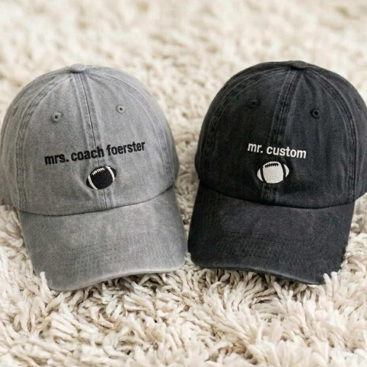 Personalized Football Coach Embroidered Hat, Custom Team Baseball Cap, Coach Appreciation Gift