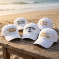 Custom Captain Hat, Personalized Boat Wedding Dad Cap, Embroidered Anchor Bachelor Party Hat, Beach Bridesmaid Groom Gift, Cruise Wear