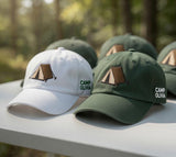 Custom Tent Camp Embroidered Baseball Cap - Personalized Camping Bachelorette Group Cotton Dad Hat
